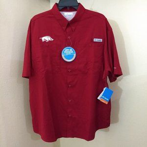 NWT Arkansas Razorbacks L Columbia Fishing Shirt